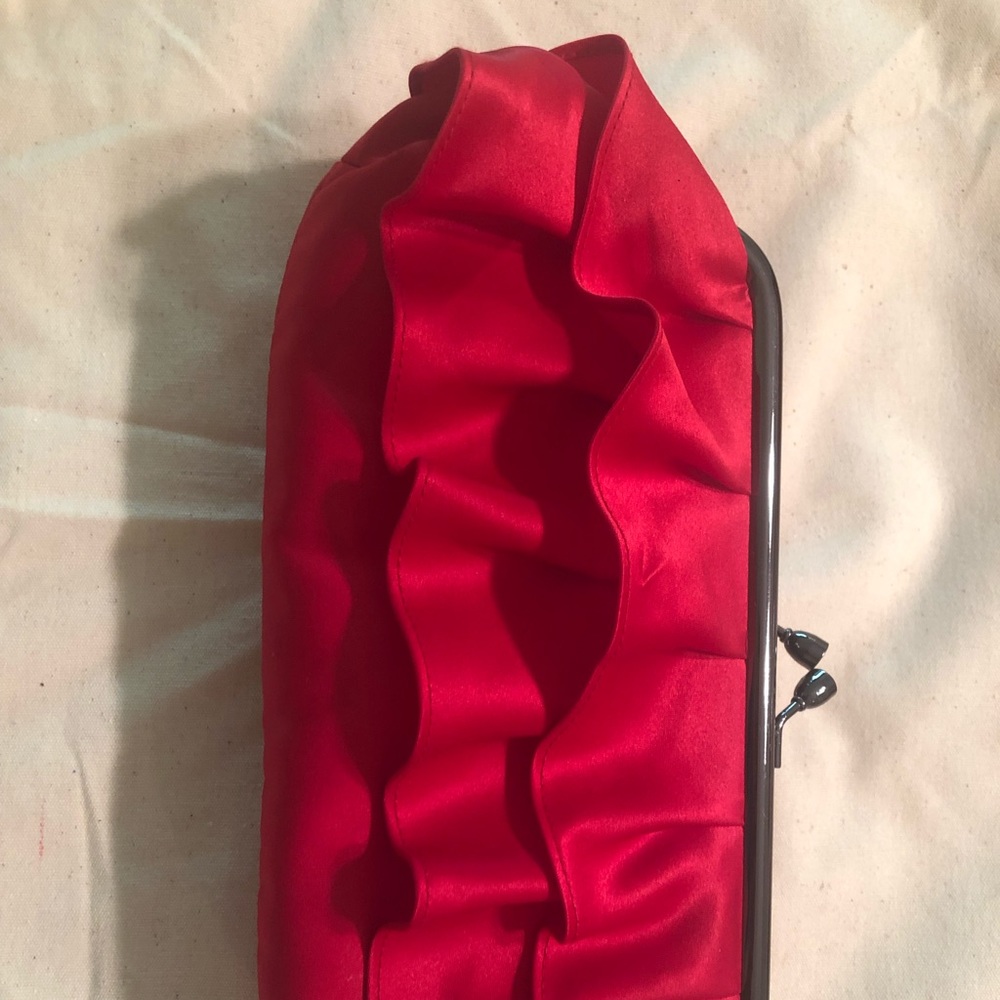 Red Ruffle Clutch